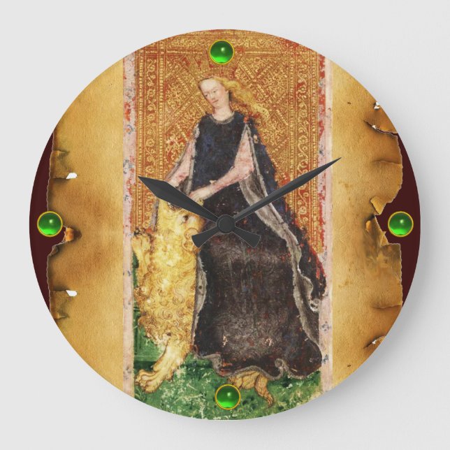 ANTIQUE RENAISSANCE TAROT THE FORTITUDE- STRENGHT STOR KLOCKA (Framsida)