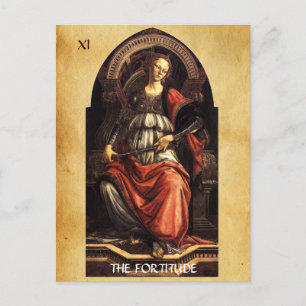 ANTIQUE RENAISSANCE TAROT THE FORTITUDE- STRENGHT VYKORT