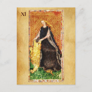 ANTIQUE RENAISSANCE TAROT THE FORTITUDE- STRENGHT VYKORT