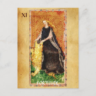 ANTIQUE RENAISSANCE TAROT THE FORTITUDE- STRENGHT VYKORT