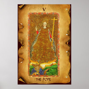ANTIQUE RENAISSANCE TAROT V / POPE POSTER