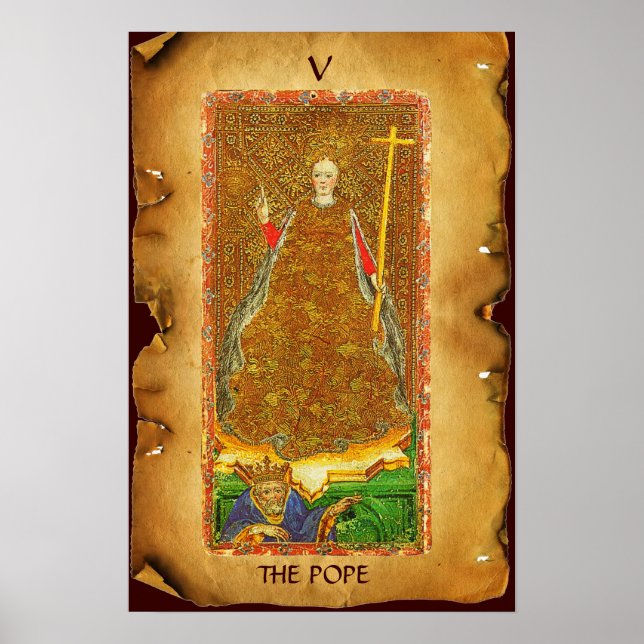 ANTIQUE RENAISSANCE TAROT V / POPE POSTER (Framsidan)