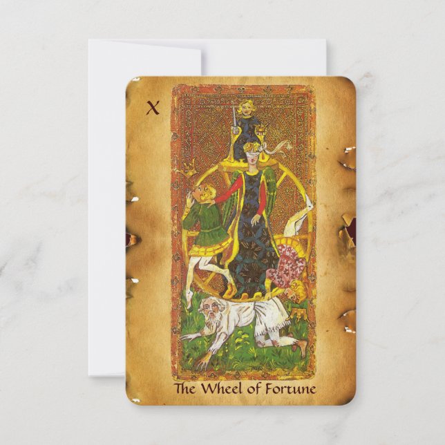 ANTIQUE RENAISSANCE TAROTS 10/FORTUNENS HJUL MEDDELANDE (Framsida)