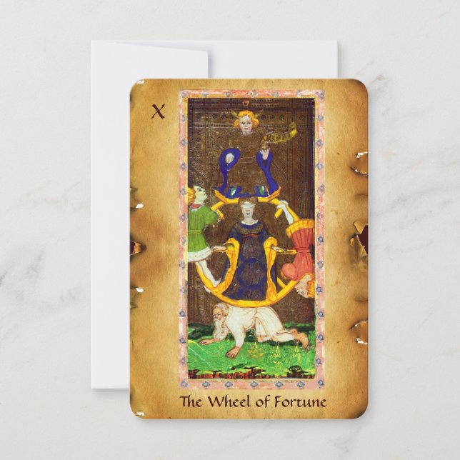 ANTIQUE RENAISSANCE TAROTS 10/FORTUNENS HJUL MEDDELANDE (Framsida)