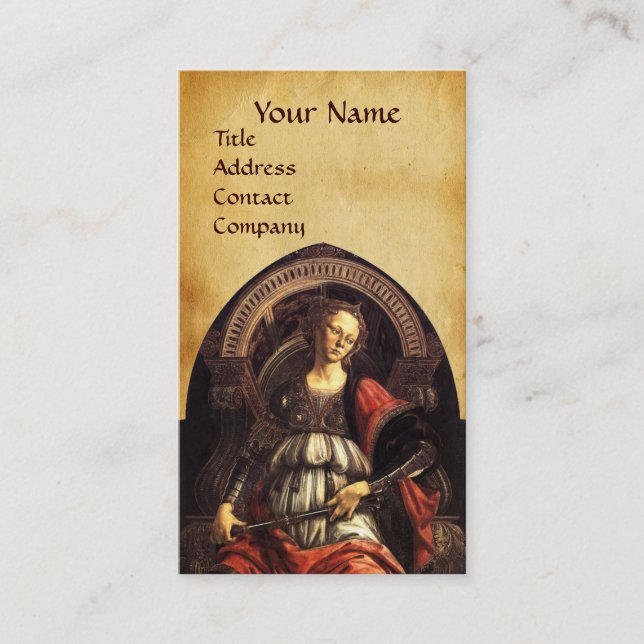 ANTIQUE RENAISSANCE TAROTS 11 FORTITUDE PARCHMENT VISITKORT (Framsida)