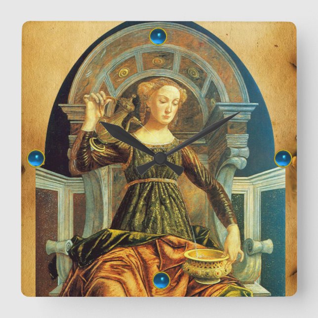 ANTIQUE RENAISSANCE TAROTS 14/TEMPERANCE FYRKANTIG KLOCKA (Framsida)