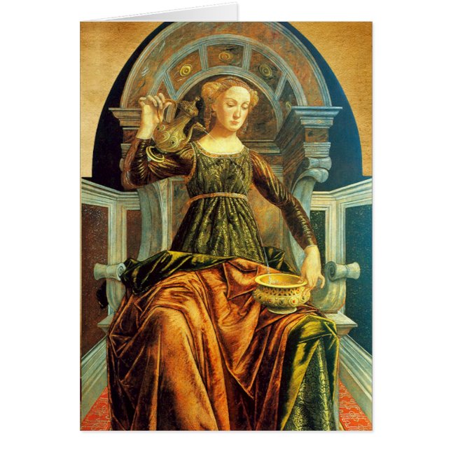 ANTIQUE RENAISSANCE TAROTS 14/TEMPERANCE HÄLSNINGSKORT (Framsidan)