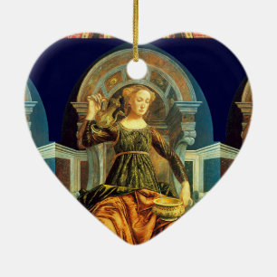 ANTIQUE RENAISSANCE TAROTS 14 / TEMPERANCE Heart Julgransprydnad Keramik