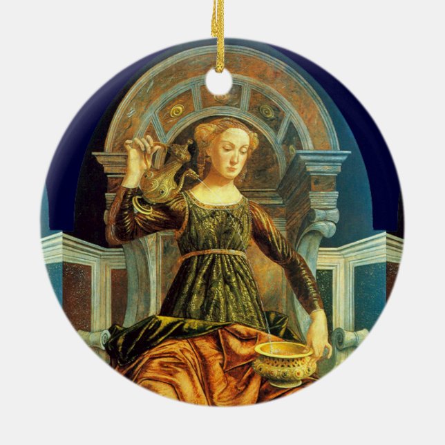 ANTIQUE RENAISSANCE TAROTS 14/TEMPERANCE JULGRANSPRYDNAD KERAMIK (Baksidan)