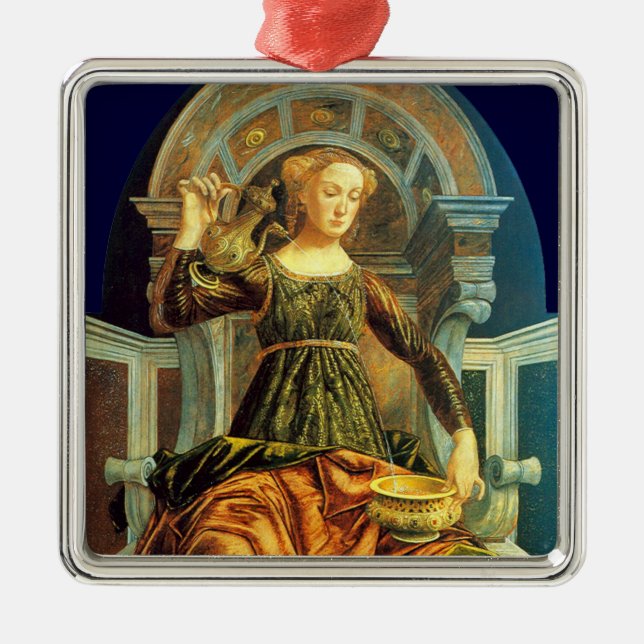 ANTIQUE RENAISSANCE TAROTS 14/TEMPERANCE JULGRANSPRYDNAD METALL (Framsidan)