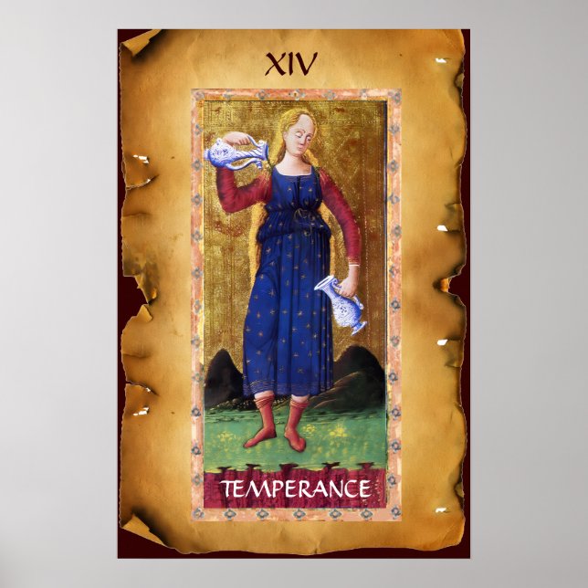 ANTIQUE RENAISSANCE TAROTS 14/TEMPERANCE POSTER (Framsidan)
