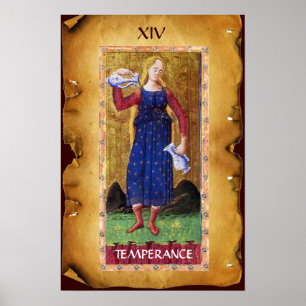 ANTIQUE RENAISSANCE TAROTS 14/TEMPERANCE POSTER