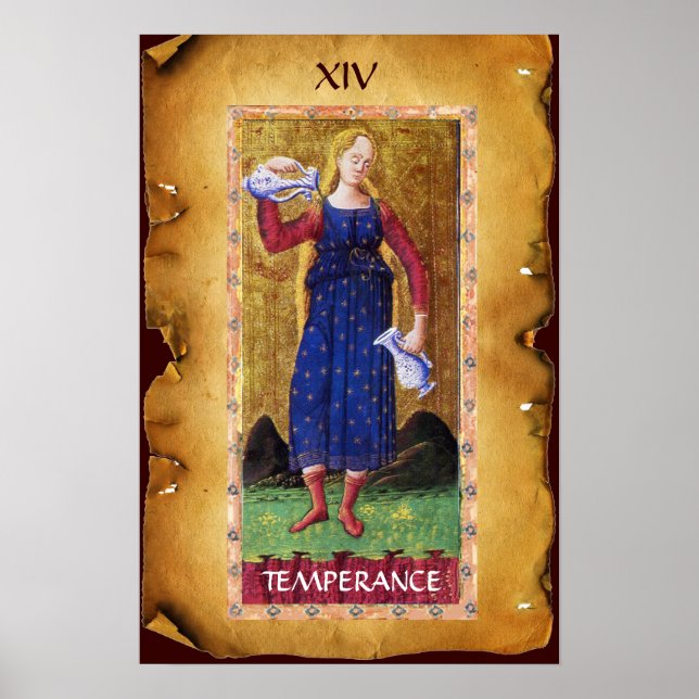 ANTIQUE RENAISSANCE TAROTS 14/TEMPERANCE POSTER (Framsidan)