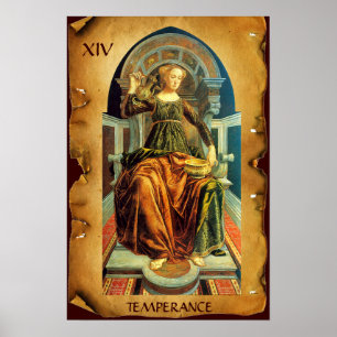 ANTIQUE RENAISSANCE TAROTS 14/TEMPERANCE POSTER