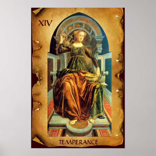 ANTIQUE RENAISSANCE TAROTS 14/TEMPERANCE POSTER (Framsidan)