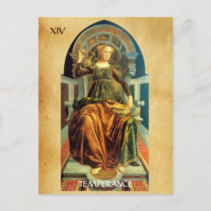 ANTIQUE RENAISSANCE TAROTS 14/TEMPERANCE VYKORT