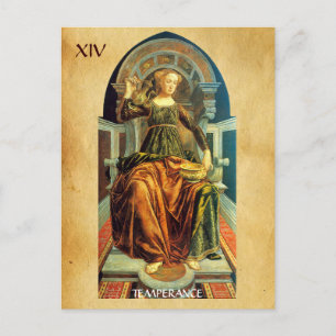 ANTIQUE RENAISSANCE TAROTS 14/TEMPERANCE VYKORT
