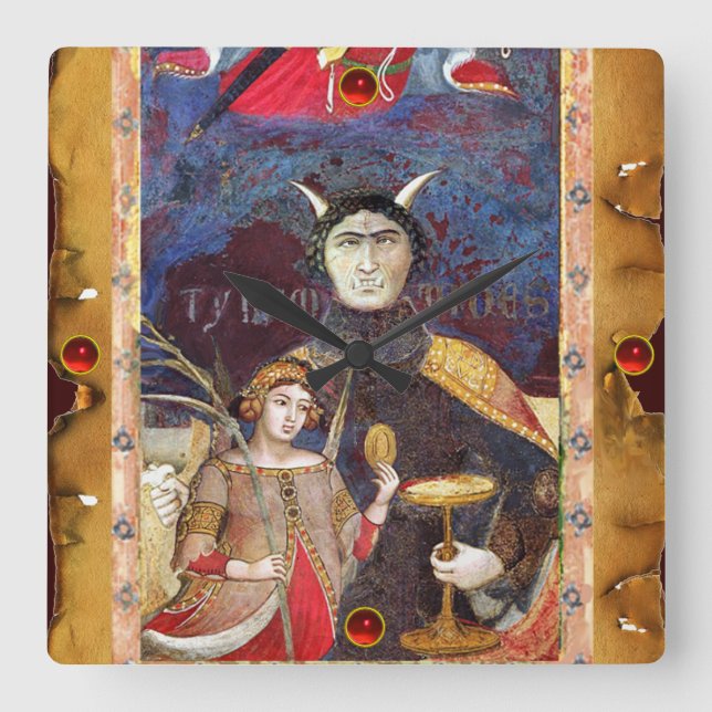 ANTIQUE RENAISSANCE TAROTS 15/DJÄVULEN FYRKANTIG KLOCKA (Framsida)