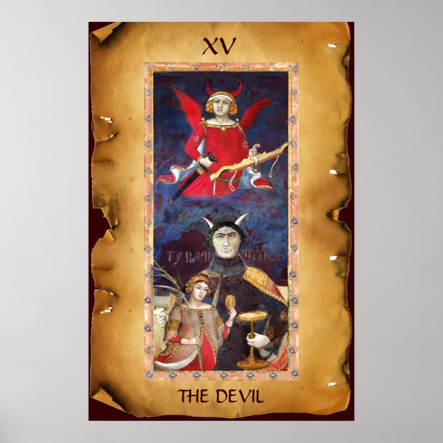 ANTIQUE RENAISSANCE TAROTS 15 / DJÄVULEN POSTER (Framsidan)