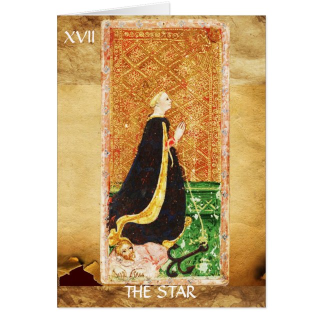 ANTIQUE RENAISSANCE TAROTS 17 / STAR HÄLSNINGSKORT (Framsidan)