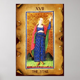 ANTIQUE RENAISSANCE TAROTS 17 / STAR POSTER
