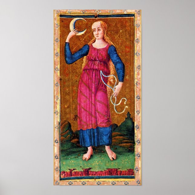ANTIQUE RENAISSANCE TAROTS 18 / MÅNE POSTER (Framsidan)