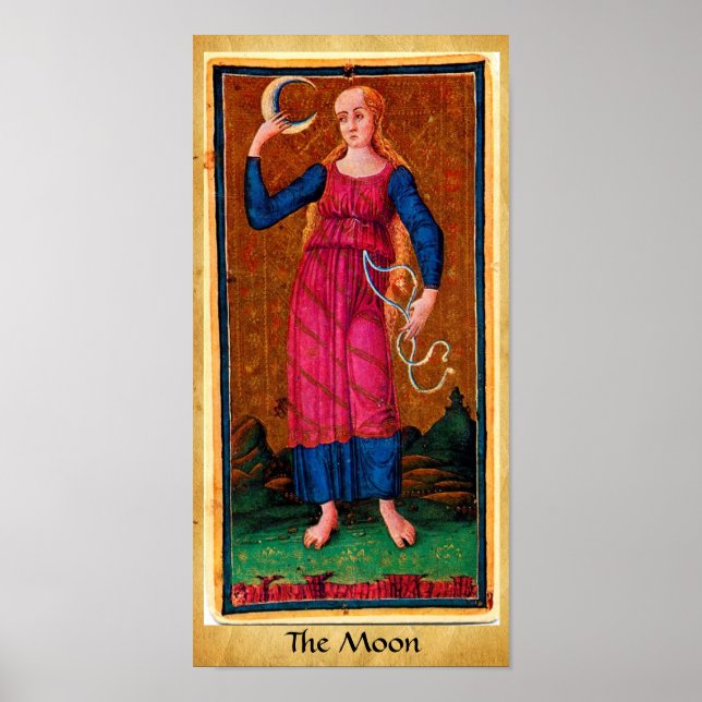 ANTIQUE RENAISSANCE TAROTS 18 / MÅNE POSTER (Framsidan)