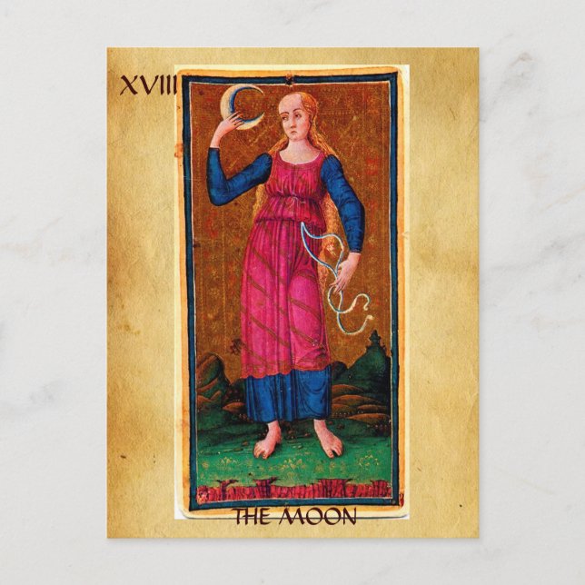 ANTIQUE RENAISSANCE TAROTS 18 / MÅNE VYKORT (Framsida)