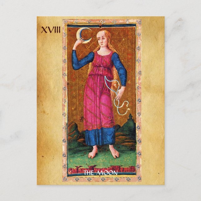 ANTIQUE RENAISSANCE TAROTS 18 / MÅNE VYKORT (Framsida)