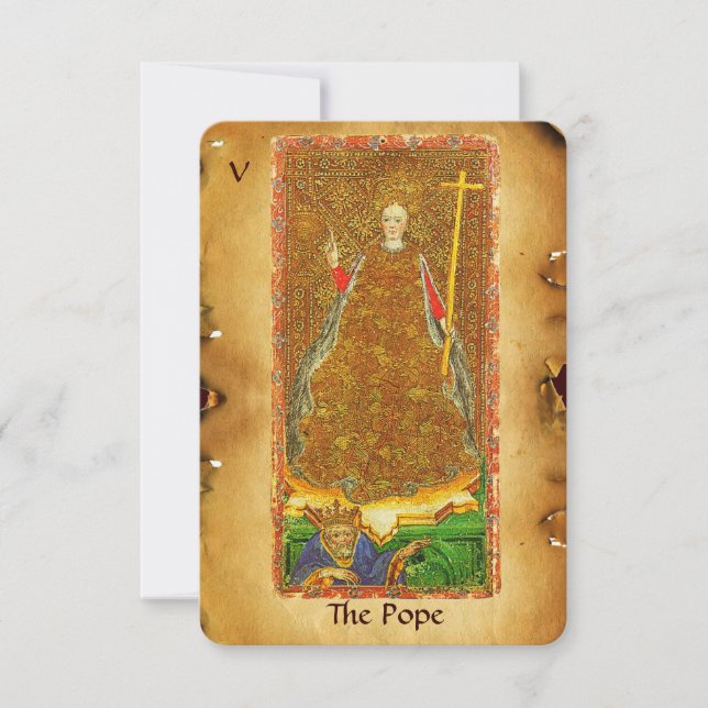ANTIQUE RENAISSANCE TAROTS 5 / POPE ( Faith ) Meddelande (Framsida)
