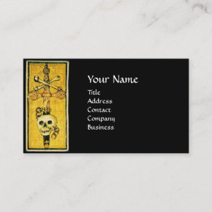 ANTIQUE RENAISSANCE TAROTS,ACE OF SWORDS Black Visitkort