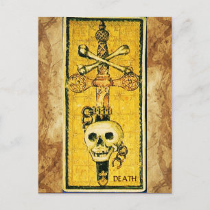 ANTIQUE RENAISSANCE TAROTS,ACE OF SWORDS Parchment Vykort