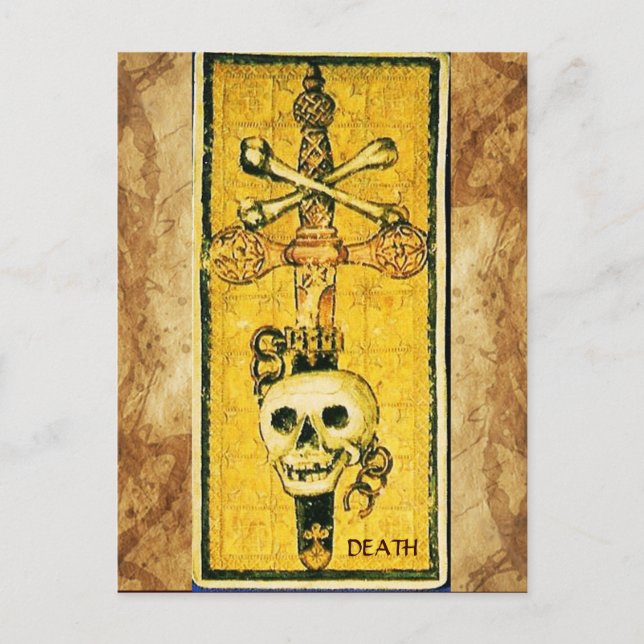 ANTIQUE RENAISSANCE TAROTS,ACE OF SWORDS Parchment Vykort (Framsida)