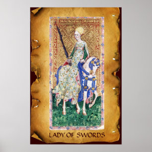 ANTIQUE RENAISSANCE TAROTS/DAM OF SWORDS POSTER