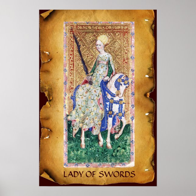 ANTIQUE RENAISSANCE TAROTS/DAM OF SWORDS POSTER (Framsidan)