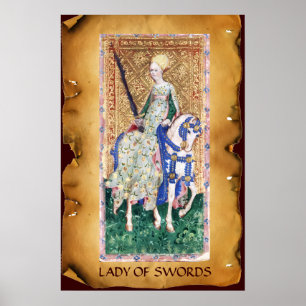 ANTIQUE RENAISSANCE TAROTS/DAM OF SWORDS POSTER