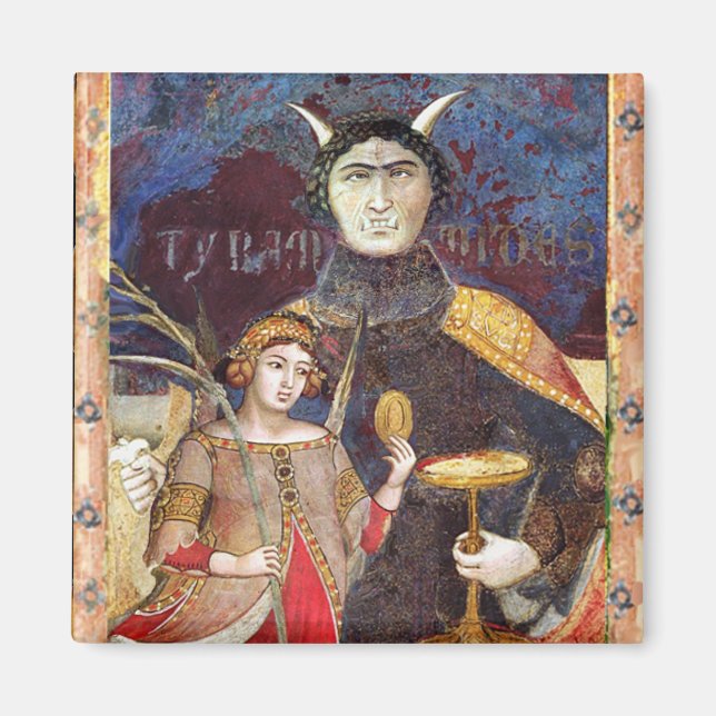 ANTIQUE RENAISSANCE TAROTS / DJÄVULEN Conceit Deta Magnet (Framsidan)