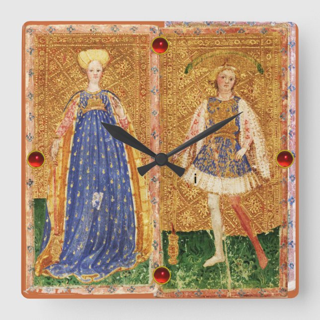 ANTIQUE RENAISSANCE TAROTS/MAID OCH SIDA OF TROLLS FYRKANTIG KLOCKA (Framsida)