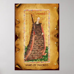 ANTIQUE RENAISSANCE TAROTS/MAID OF SWORDS POSTER