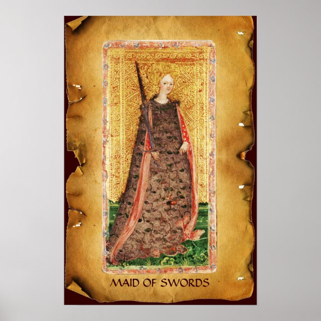 ANTIQUE RENAISSANCE TAROTS/MAID OF SWORDS POSTER (Framsidan)