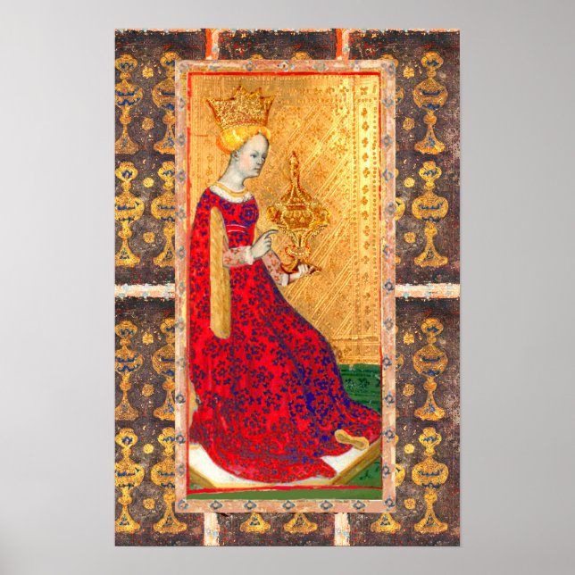 ANTIQUE RENAISSANCE TAROTS/QUEEN OF KOPP POSTER (Framsidan)