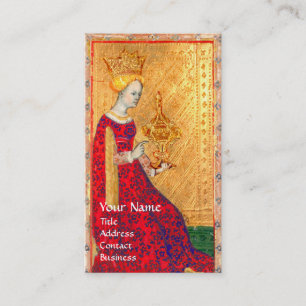 ANTIQUE RENAISSANCE TAROTS/QUEEN OF KOPP VISITKORT