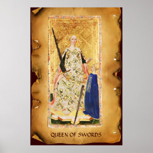 ANTIQUE RENAISSANCE TAROTS/QUEEN OF SWORDS POSTER
