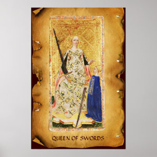 ANTIQUE RENAISSANCE TAROTS/QUEEN OF SWORDS POSTER