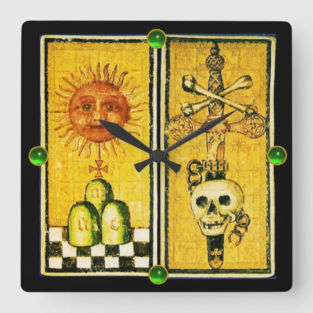 ANTIQUE RENAISSANCE TAROTS/SOL ,ACE OF SWORDS FYRKANTIG KLOCKA (Framsida)