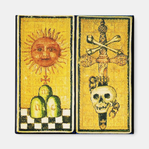 ANTIQUE RENAISSANCE TAROTS/SOL ,ACE OF SWORDS MAGNET