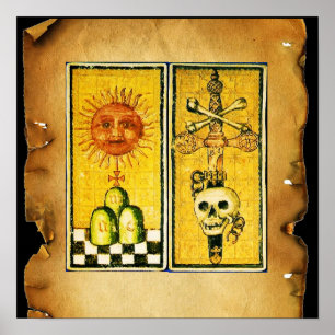 ANTIQUE RENAISSANCE TAROTS/SOL ,ACE OF SWORDS POSTER