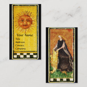ANTIQUE RENAISSANCE TAROTS SOL,FORTITUDE STRENGHT VISITKORT