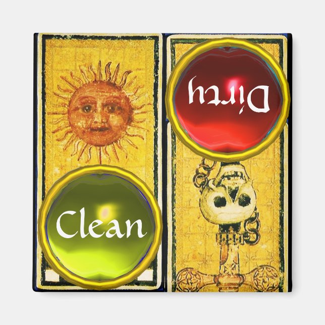 ANTIQUE RENAISSANCE TAROTS/SOL OCH ACE OF SWORDS MAGNET (Framsidan)