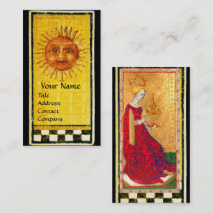 ANTIQUE RENAISSANCE TAROTS/SOL OCH QUEEN OF KOPP VISITKORT